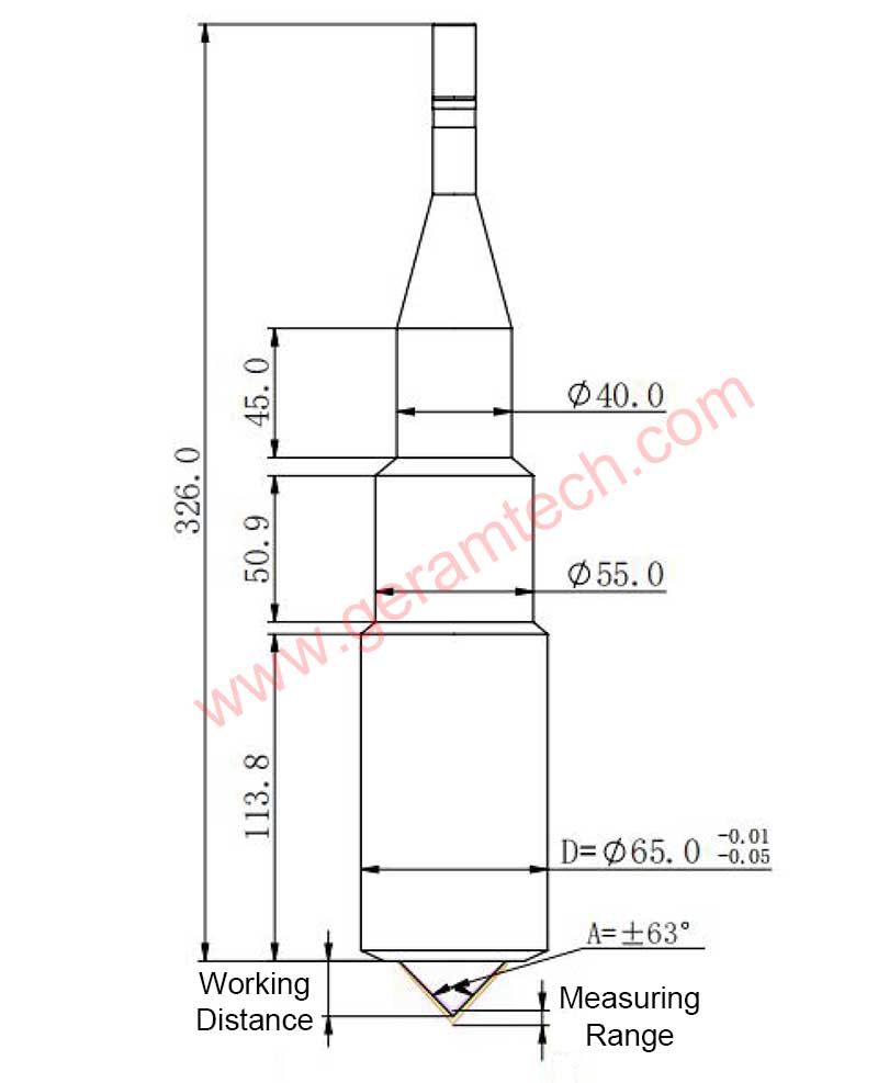 Confocal Distance Sensor D65A63 Dimension