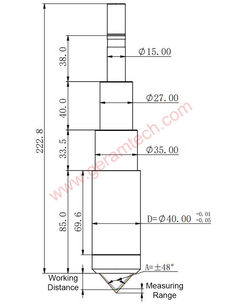 Confocal White Light Sensor D40A48 Dimension