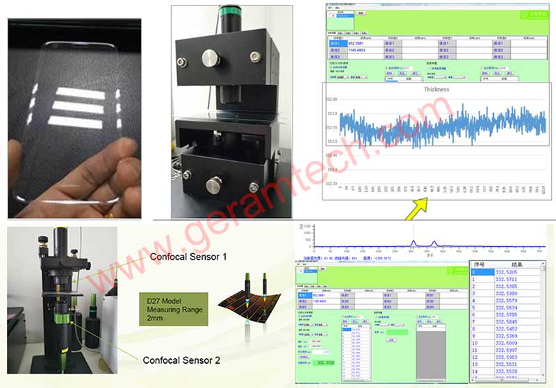 Precise Chromatic Confocal Sensor Thickness Measurement